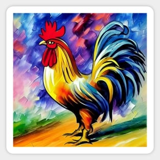 Rooster at the Ready Sticker